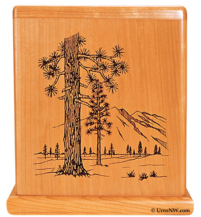 Cherry Urn with Forest engraving