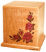 Cherry Wood Urn with Roses Inlay