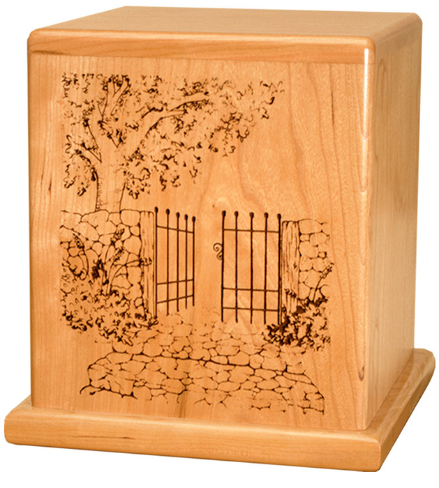 Cherry Cremation Urn Garden Scene