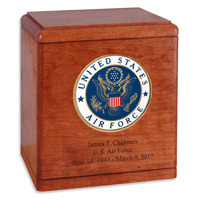 Freedom Solid Wood Military Cremation Urn Made in the USA