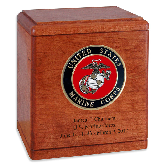 Freedom Solid Wood Military Cremation Urn Made in the USA