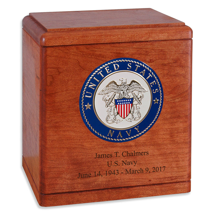 Freedom Solid Wood Military Cremation Urn Made in the USA