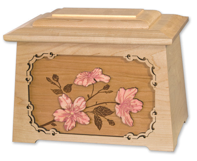 Cherry Blossoms Astoria Cremation Urn in Maple