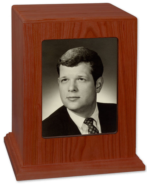 Photo Display Cremation Urn in Cherry