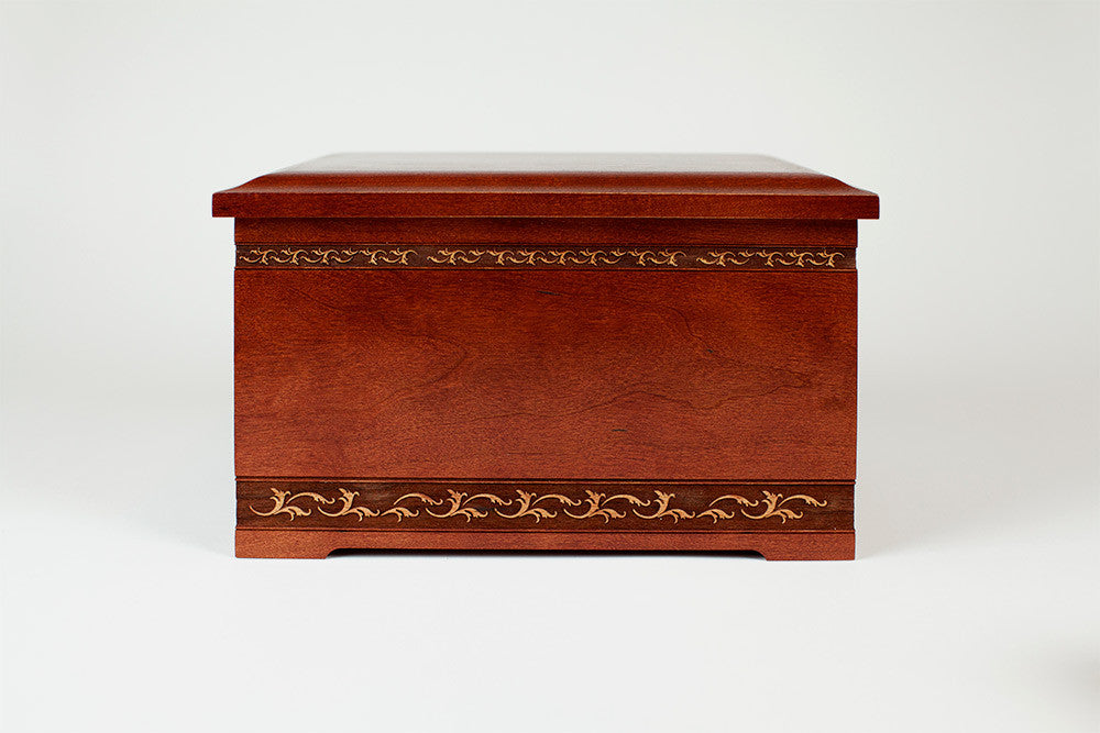 Cherry Wood Cremation Urn - Front