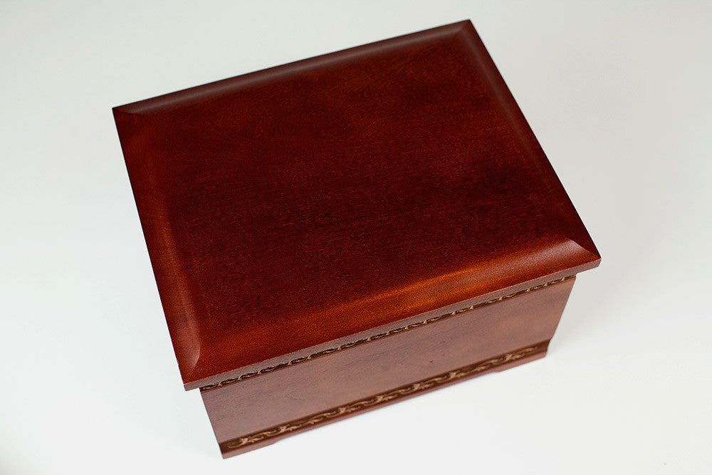 Cherry Wood Cremation Urn - Top