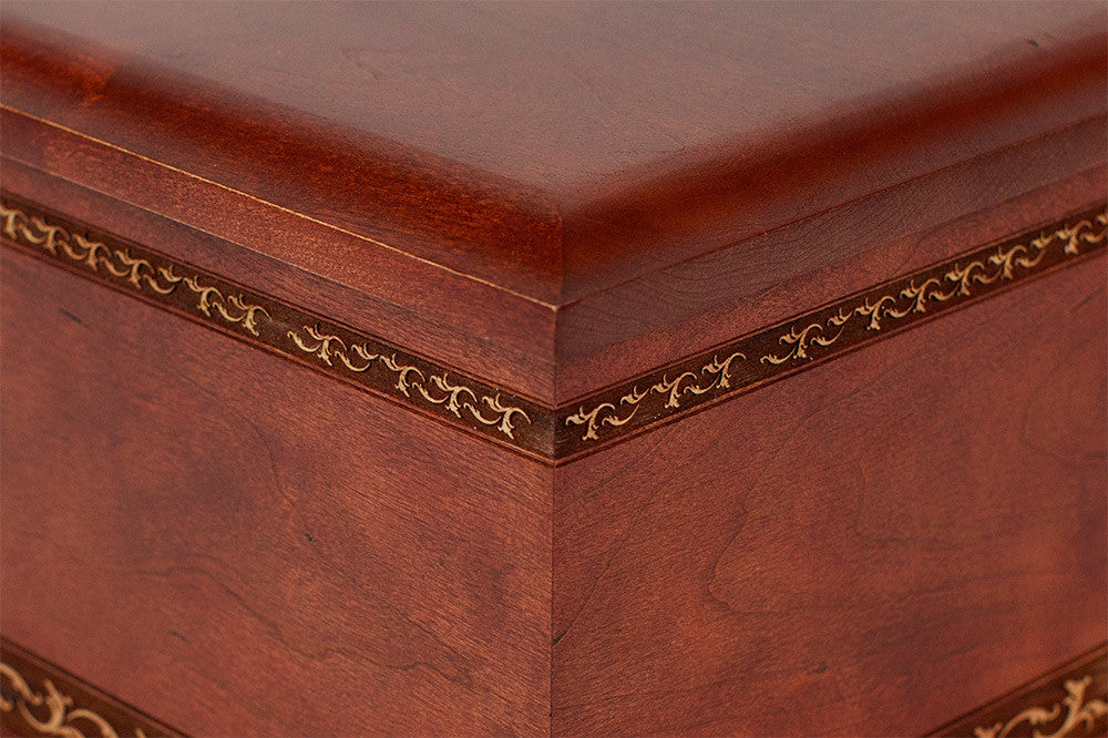 Cherry Wood Cremation Urn - Detail