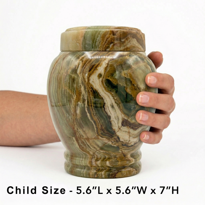 Silas - Multi-Green Onyx Marble Urn - Child Size