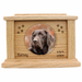 Circle Photo Framed Wooden Pet Urn - Oak