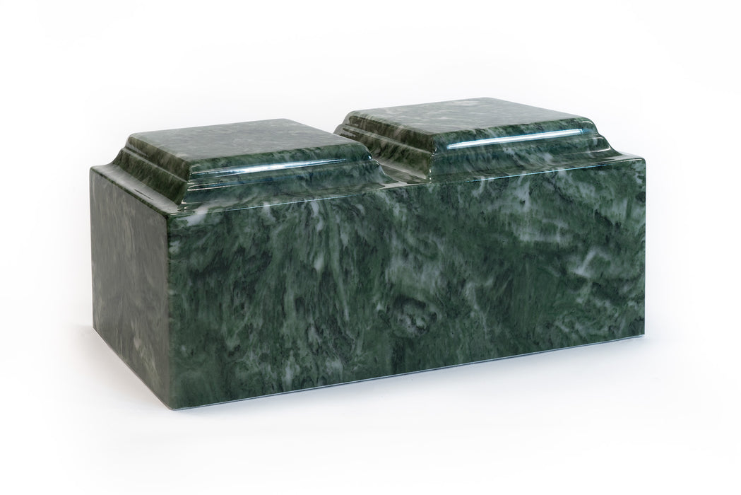 Classic Companion Cultured Marble Urn in Emerald