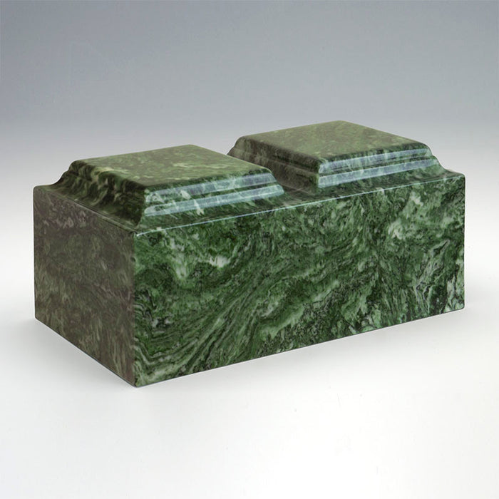 Classic Companion Cultured Marble Urn in Emerald