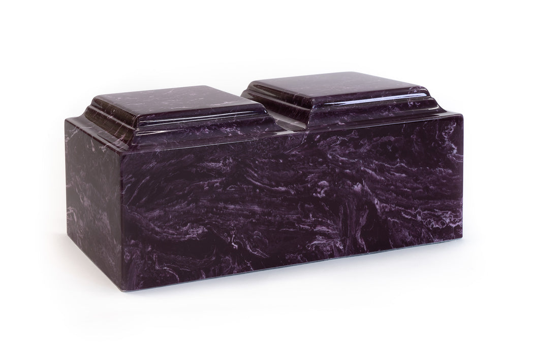Classic Cultured Marble Companion Urn in Merlot