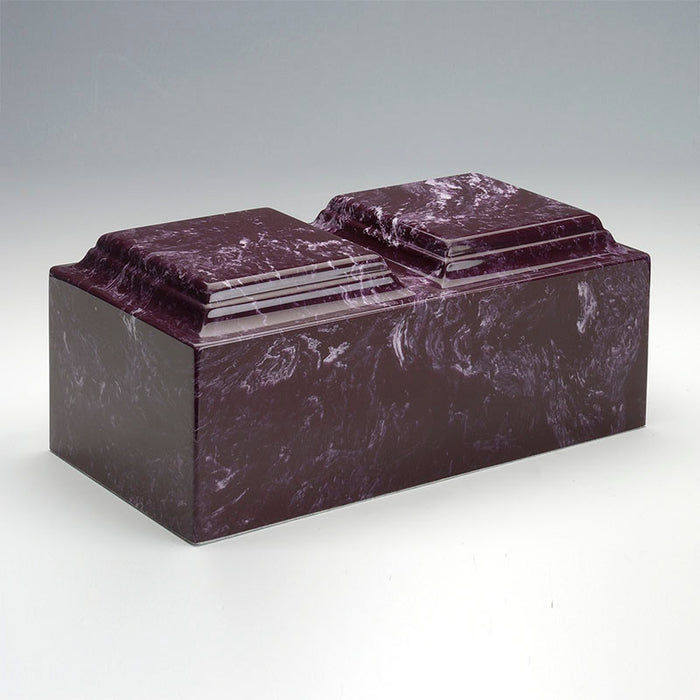 Classic Cultured Marble Companion Urn in Merlot