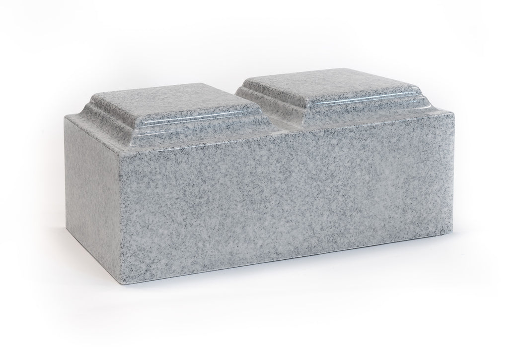 Classic Cultured Granite Companion Urn in Mist Gray