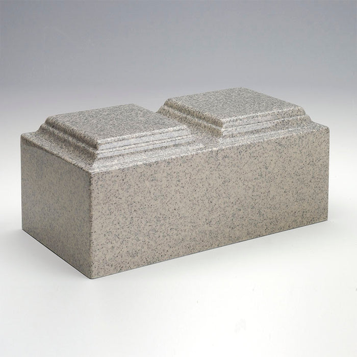 Classic Cultured Granite Companion Urn in Mist Gray