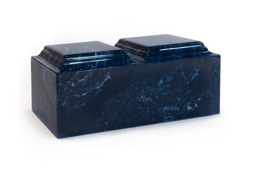 Classic Cultured Marble Companion Urn in Navy