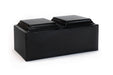 Classic Cultured Granite Companion Urn in Orca Black