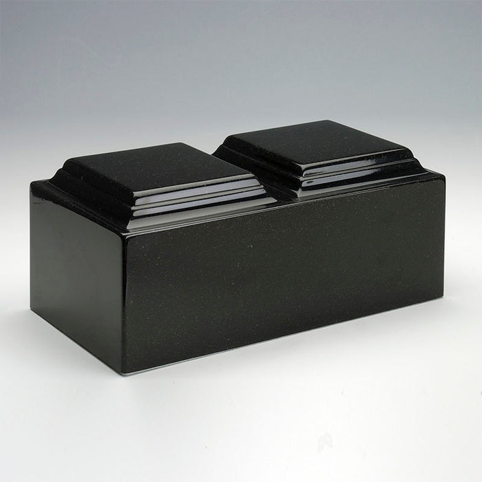 Classic Cultured Granite Companion Urn in Orca Black