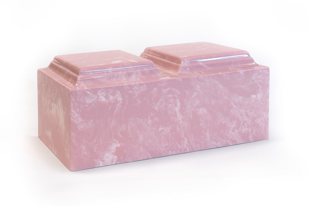 Classic Cultured Marble Companion Urn in Pink