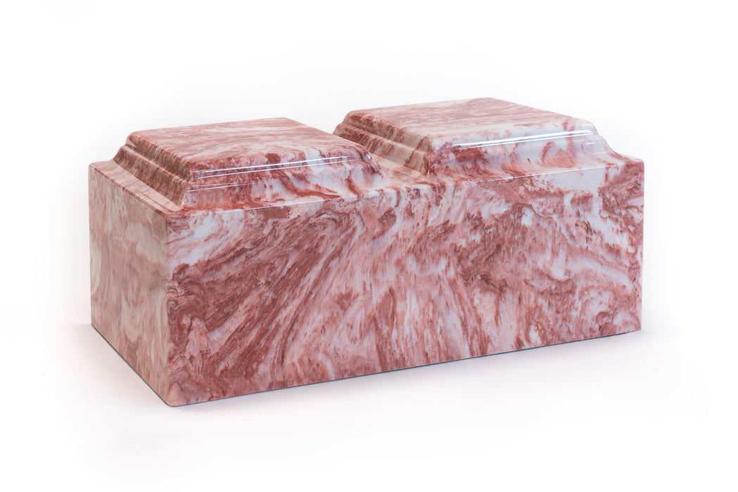 Classic Cultured Marble Companion Urn in Rose