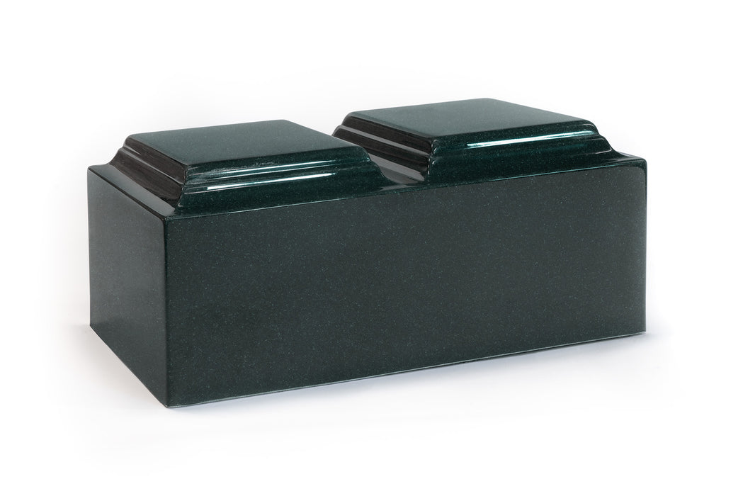 Classic Cultured Granite Companion Urn in Sea Holly Green