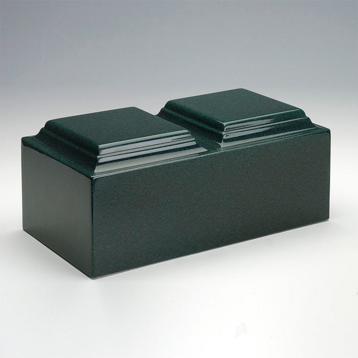 Classic Cultured Granite Companion Urn in Sea Holly Green