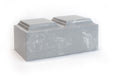 Classic Cultured Marble Companion Urn in Silver Gray