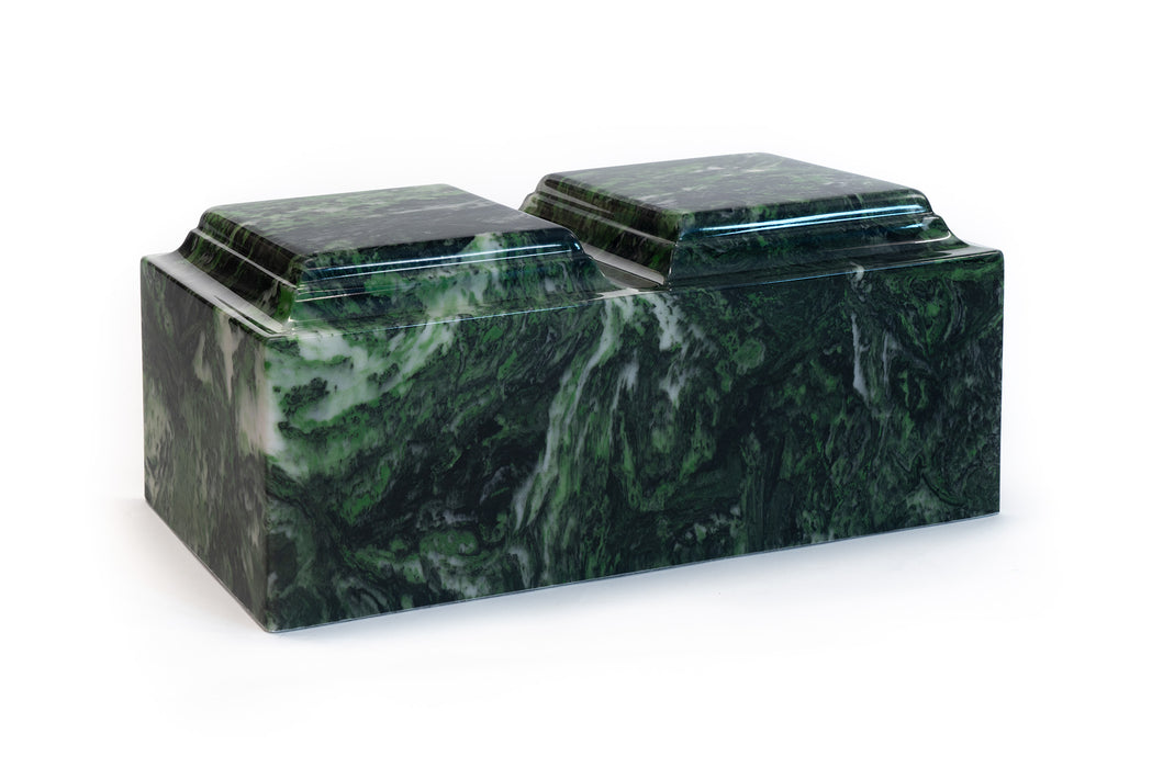 Classic Cultured Marble Companion Urn in Verde