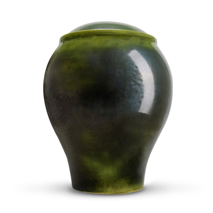 Classic Deep Green Cremation Urn front view