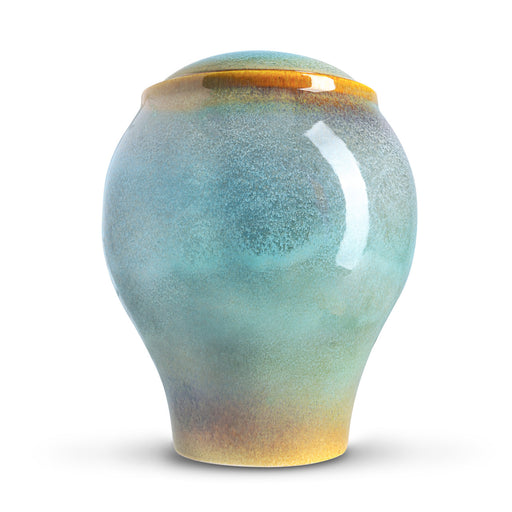 Classic Ocean Blue Cremation Urn front view