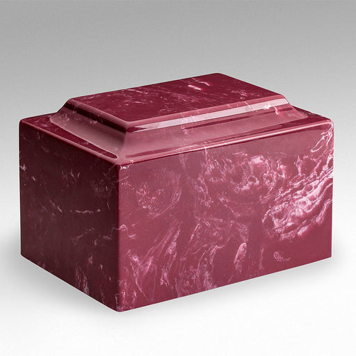 Classic Cultured Marble Urn in Wine Red (Berry)