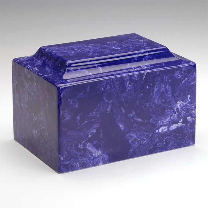 Classic Cultured Marble Urn in Cobalt