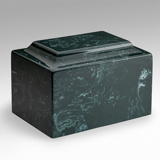 Classic Cultured Marble Urn in Evergreen