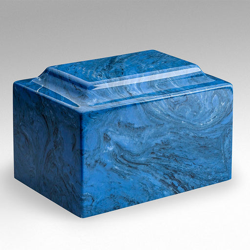 Classic Cultured Marble Urn in Mystic Blue