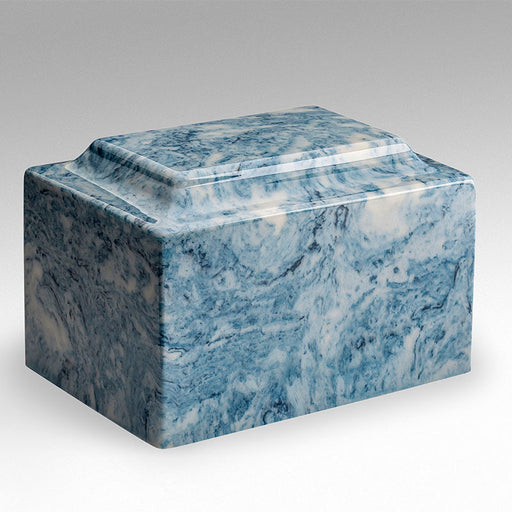 Classic Cultured Marble Urn in Sky Blue