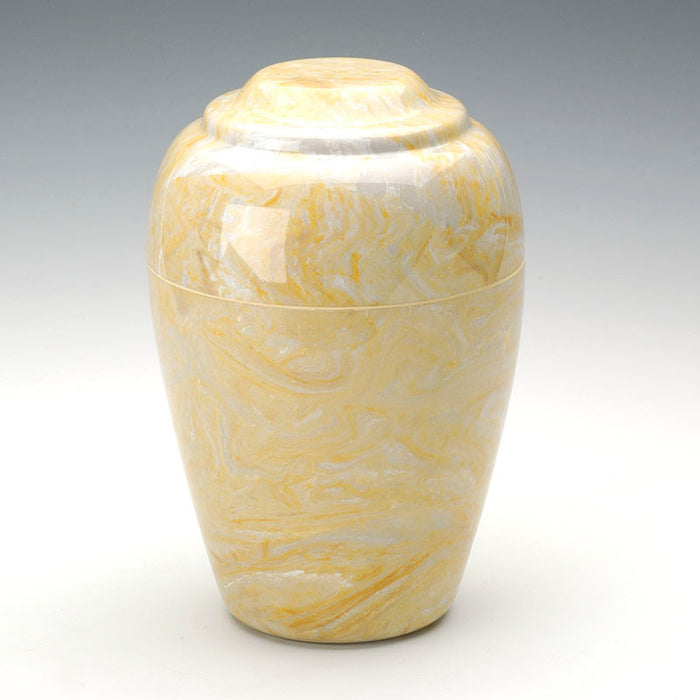 Grecian Cultured Marble Urn in Gold