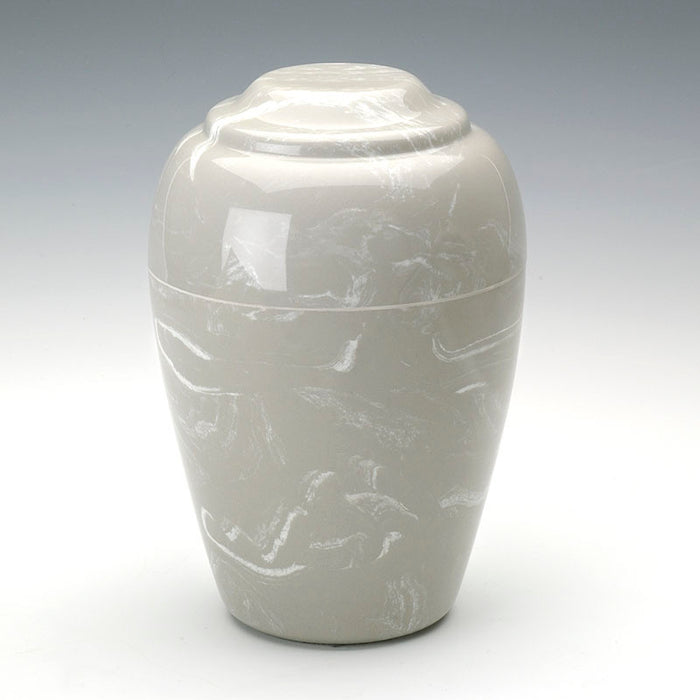 Grecian Cultured Marble Urn in Silver Gray