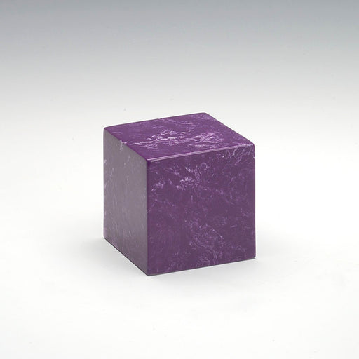 Small Cube Cultured Marble Urn in Amethyst