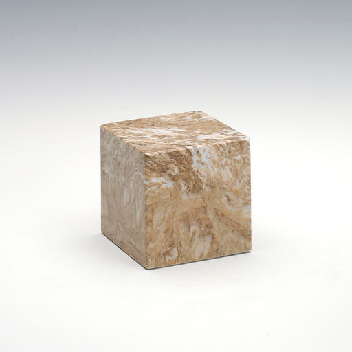 Small Cube Cultured Marble Urn in Syrocco