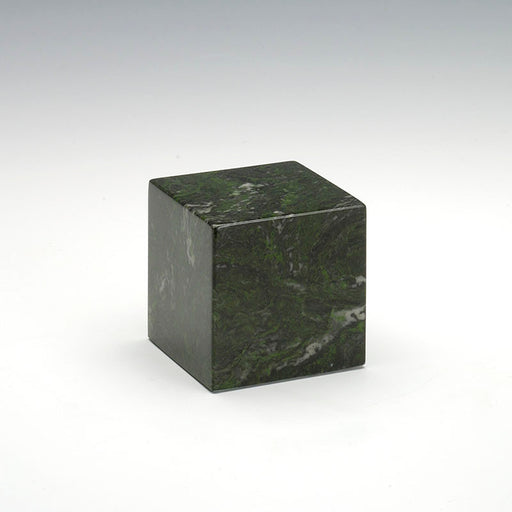 Small Cube Cultured Marble Urn in Verde