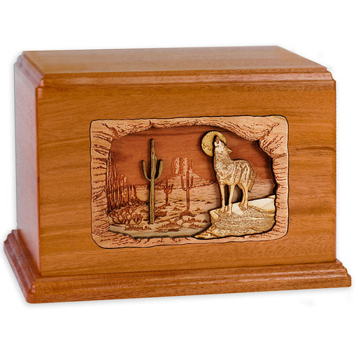 Desert Coyote Wood Companion Urn - Mahogany Wood