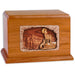 Howling Wolves Companion Cremation Urn - Mahogany