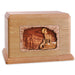 Howling Wolves Companion Cremation Urn - Oak