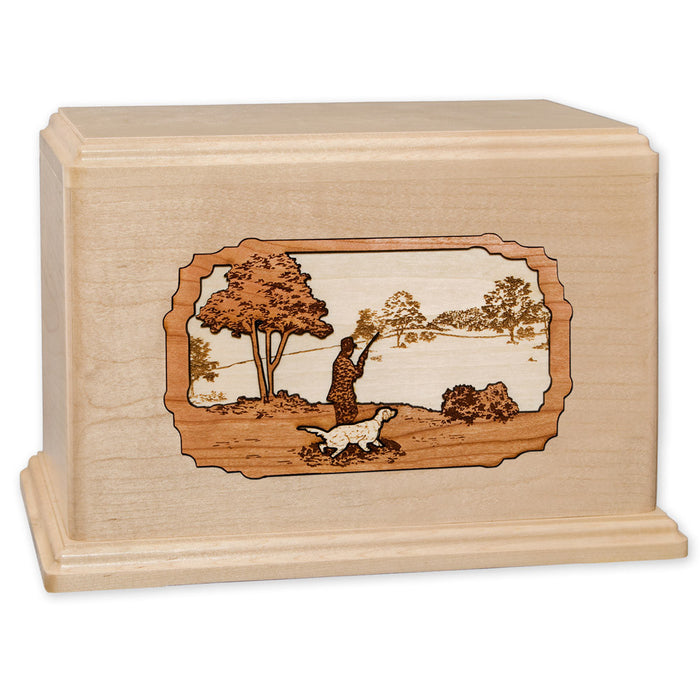 Hunting Dog Companion Urn - Maple Wood