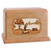 Hunting Dog Companion Urn - Oak Wood