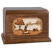 Hunting Dog Companion Urn - Walnut Wood