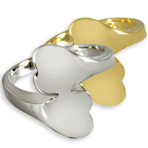 Double Heart Companion Cremation Ring