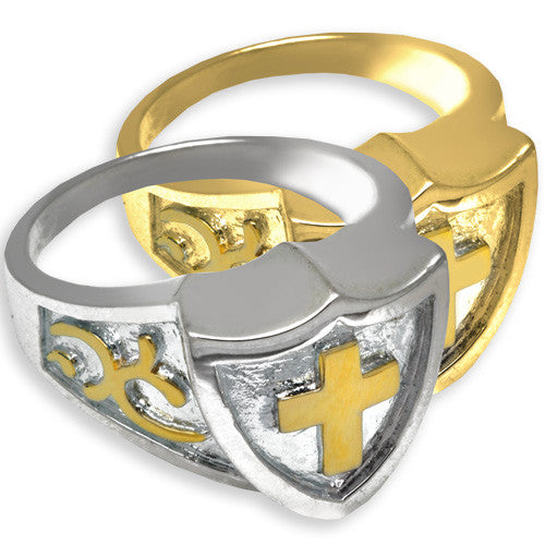 Bold Men's Cross Cremation Ring