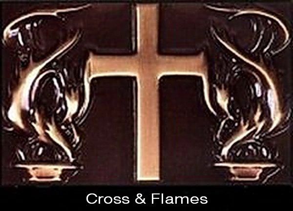 Cross & Flames Applique