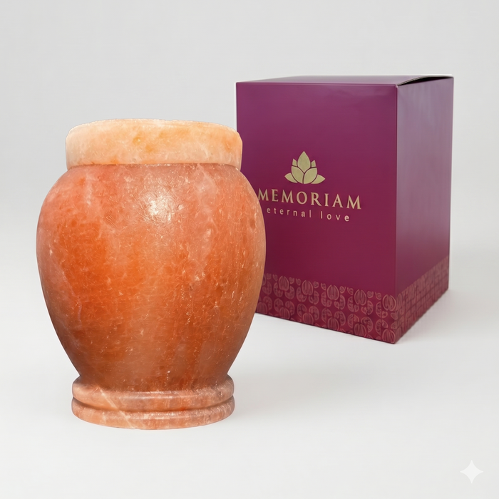 Dahlia - Pink Himalayan Salt Urn with package